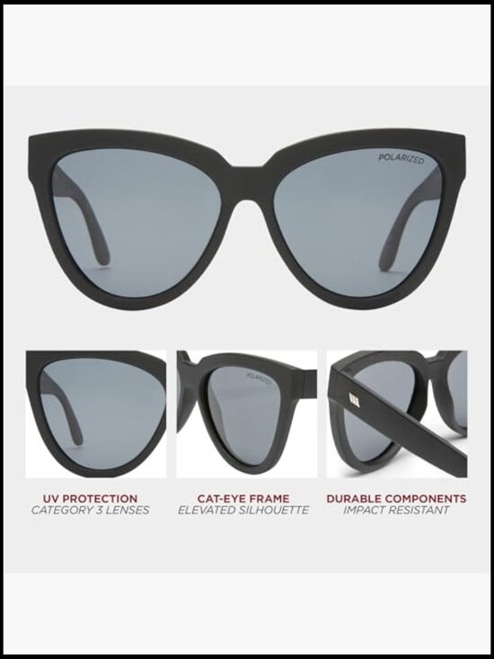 Oversized Cat Eye Sunglasses Polarized UV Protection Plastic Frame main image 7